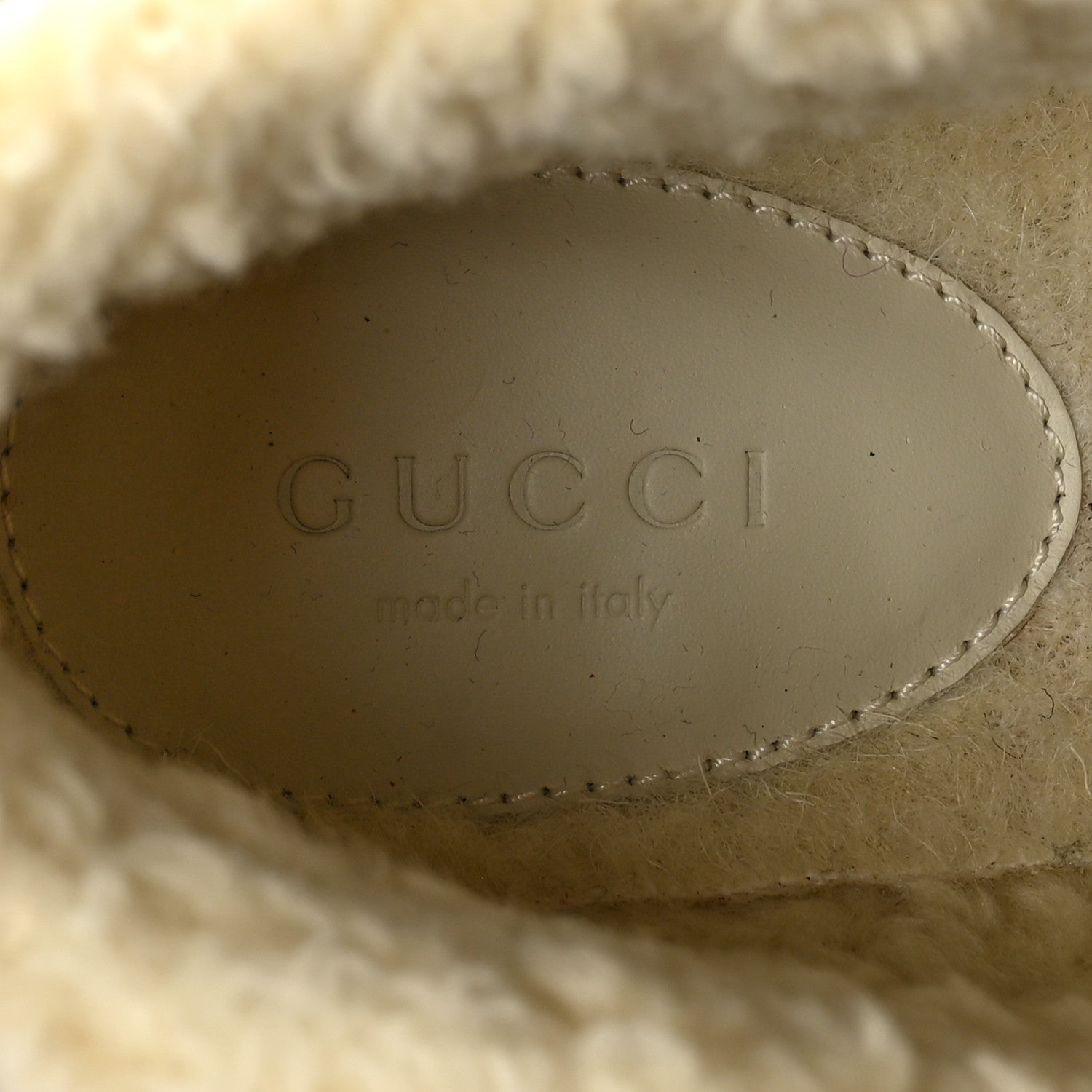Gucci Calfskin Faux Shearling Studded Victor Ankle Boots 38 Black Mystic White 7 of 8