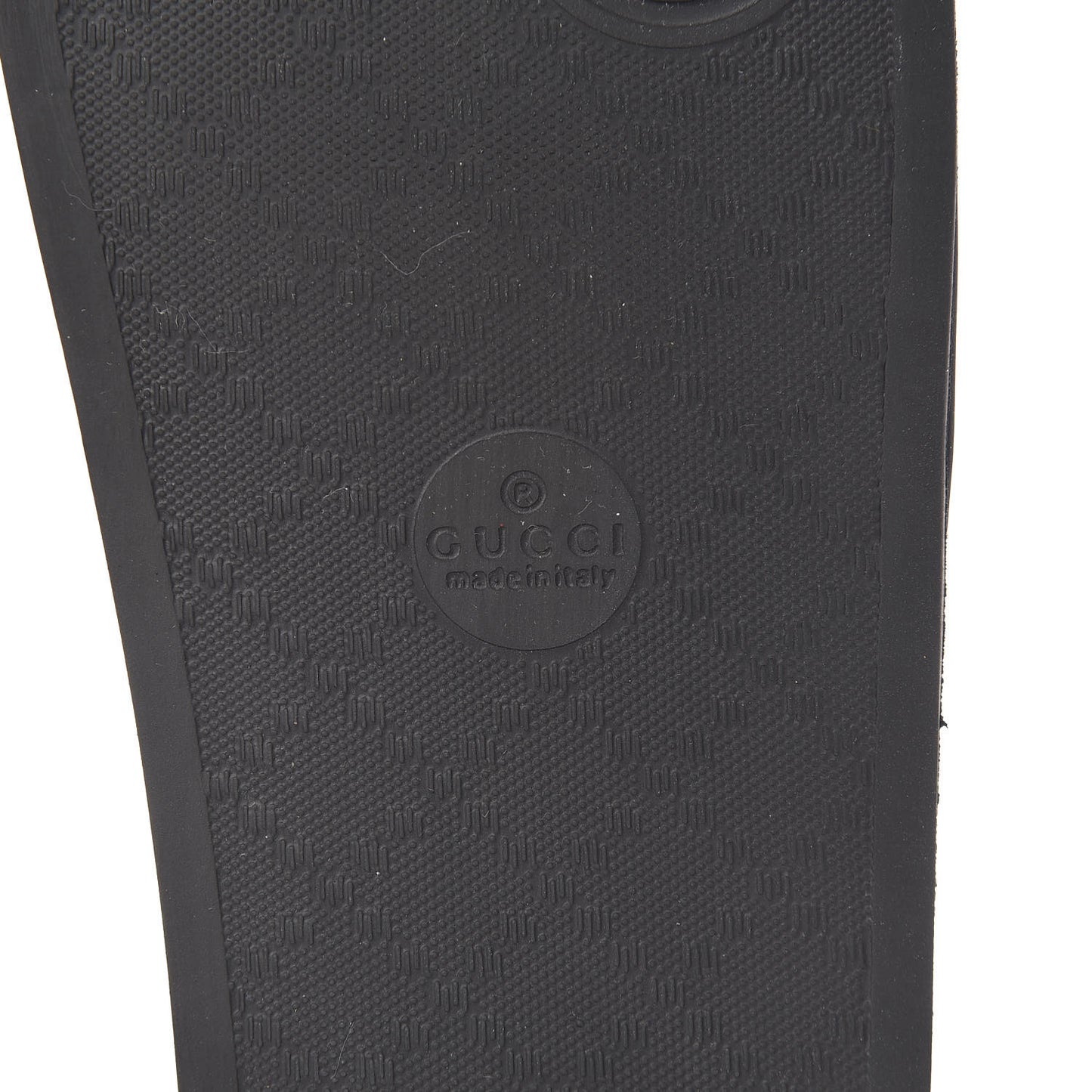 Rubber Logo Stamped Mens Slide Sandals 5 Black