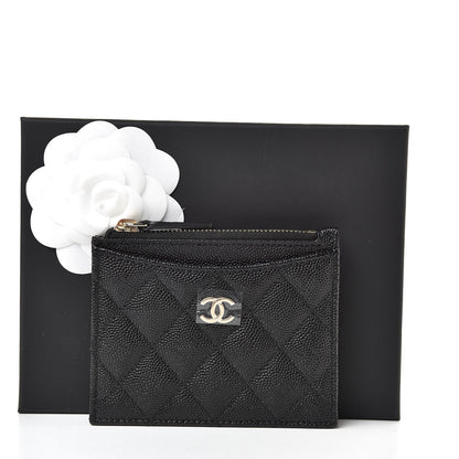 Chanel Caviar Quilted CC Zip Card Holder Black 8 of 8