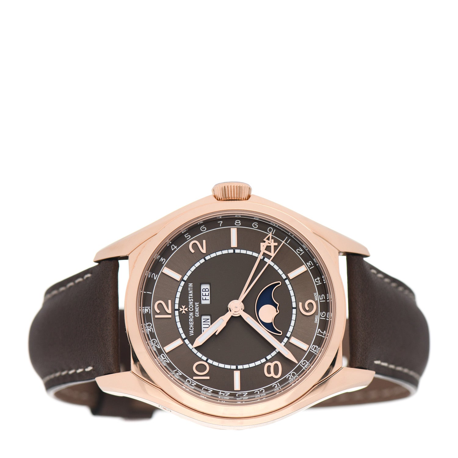 Vacheron Constantin 18K Pink Gold Calfskin 40mm Fiftysix Automatic Watch Brown 4000E/000R-B065 2 of 5