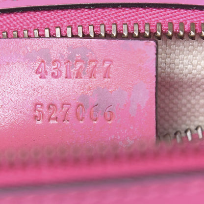 Gucci Knight Calfskin Malaga Kid Heart Medium GG Marmont Chain Handle Bag Tropical Pink Flower Hibiscus Red Multicolor 8 of 10