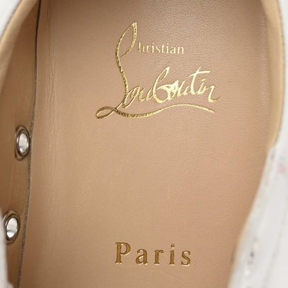 Christian Louboutin Calfskin Strass Junior Flat Sneakers 36.5 36.5 Version Latte 9 of 10