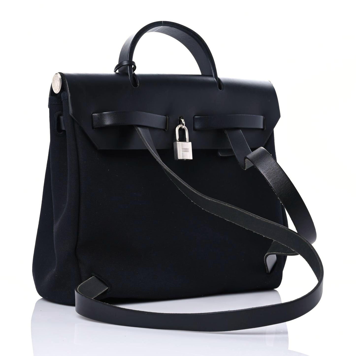 Toile Vache Calfskin Herbag 30 PM Backpack Black
