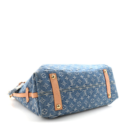 Louis Vuitton Monogram Denim CarryAll MM Blue 5 of 10