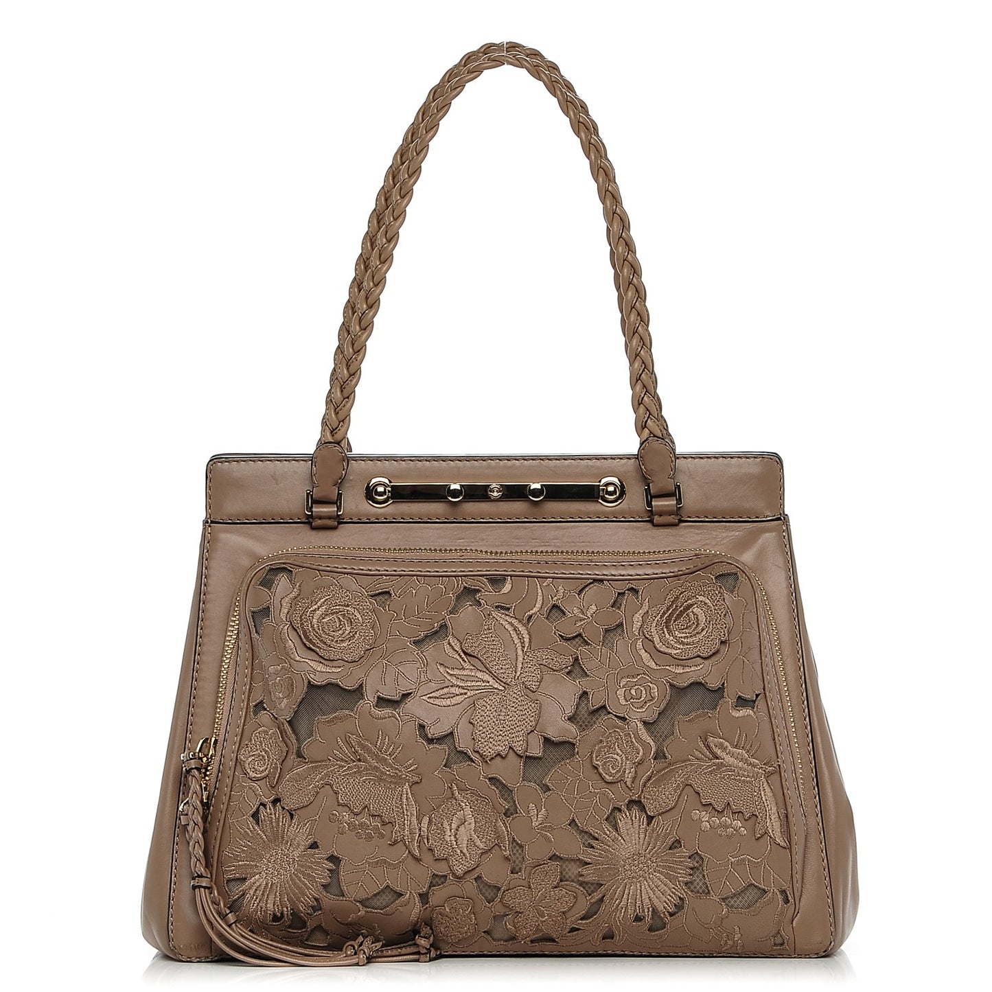 Vitello Lace Demetra Satchel Natural