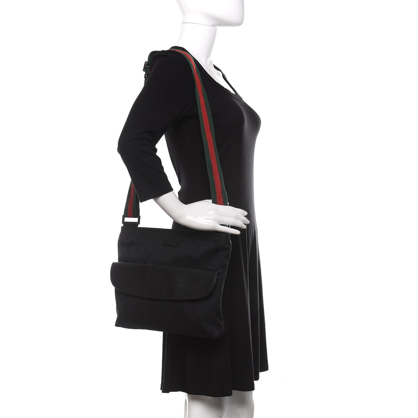 Monogram Signature Web Small Messenger Black