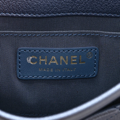 Chanel Goatskin Stitched Casual Trip Messenger Flap Blue 6 of 10