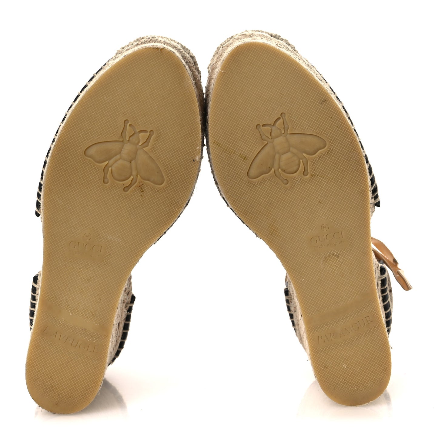 Monogram Matelasse GG Marmont Ankle Wrap Platform 35/120mm Espadrille Wedges 39 Beige Ebony Black Sand Storm