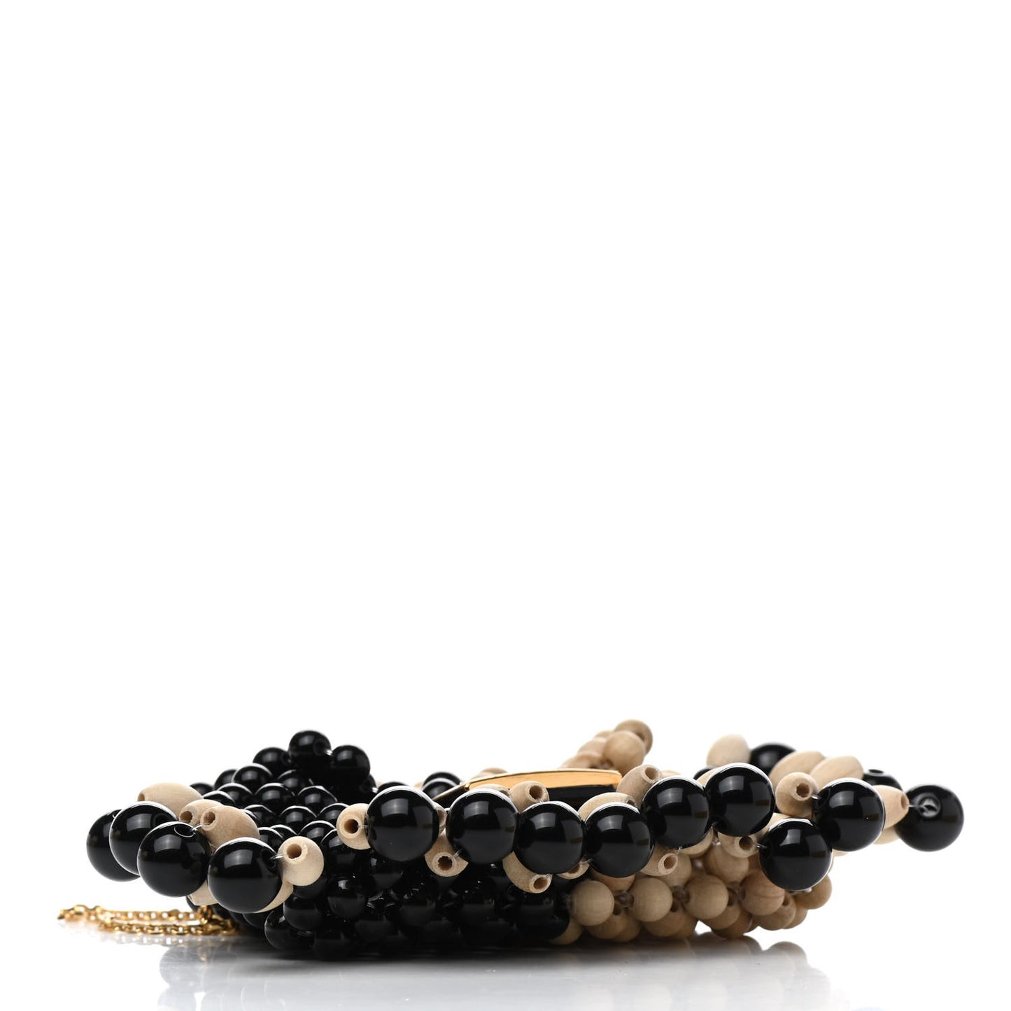 Acrylic Wood Beaded Pico Baguette Charm Natural