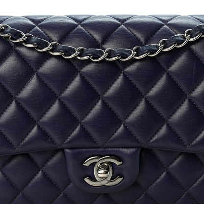 Chanel Lambskin Quilted Medium Double Flap Dark Purple 8 of 10