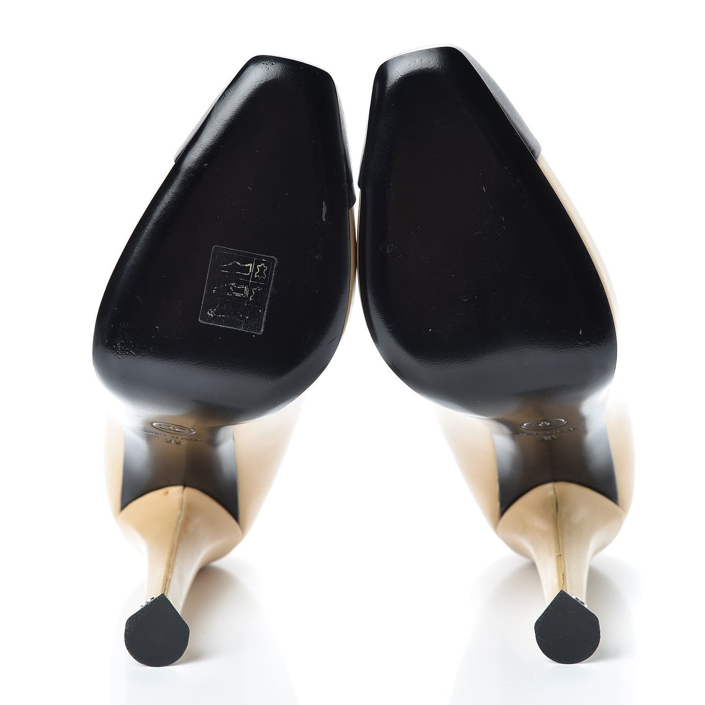 Lambskin CC Cap Toe Mocassin Loafer 39 Beige Black