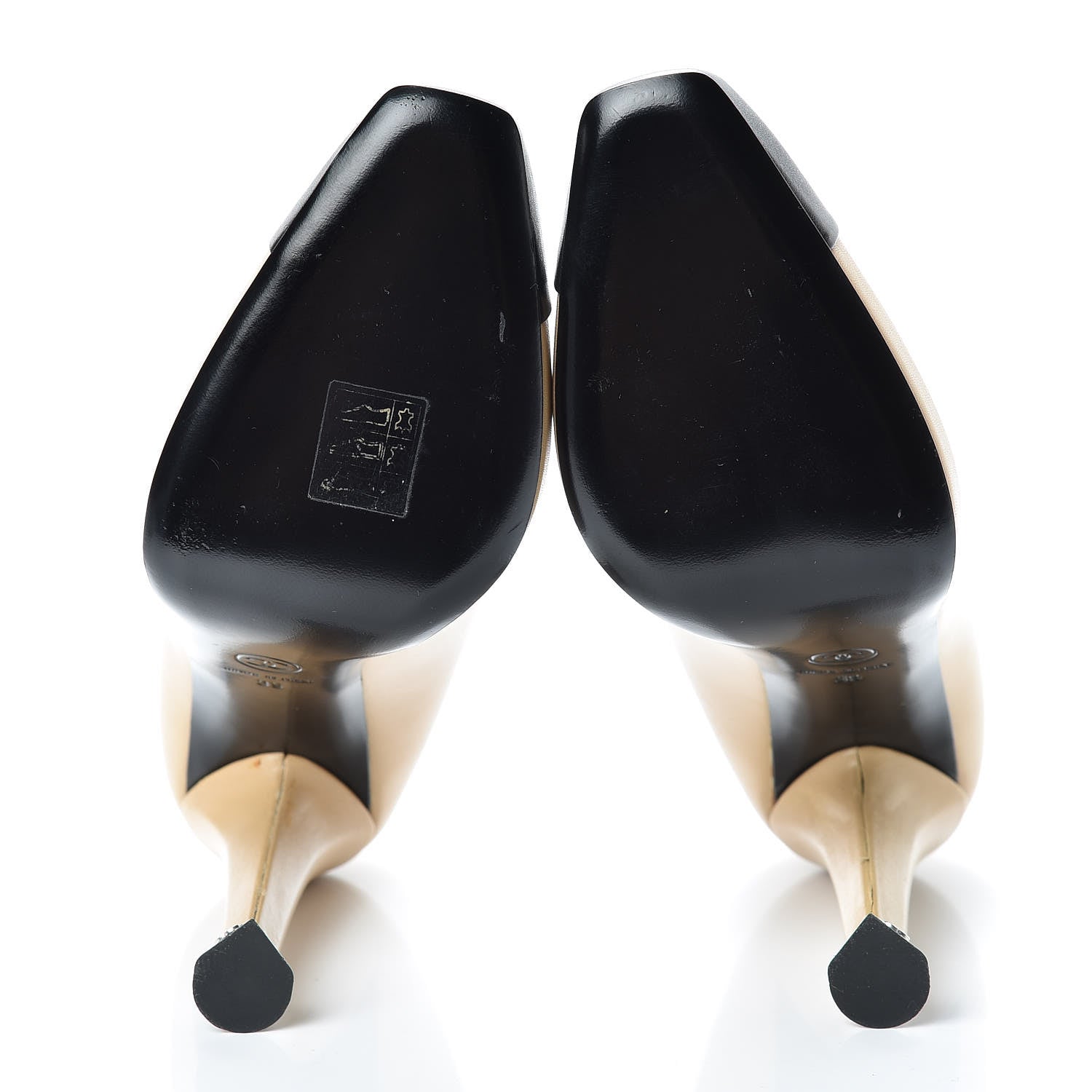 Chanel Lambskin CC Cap Toe Mocassin Loafer 39 Beige Black 5 of 12
