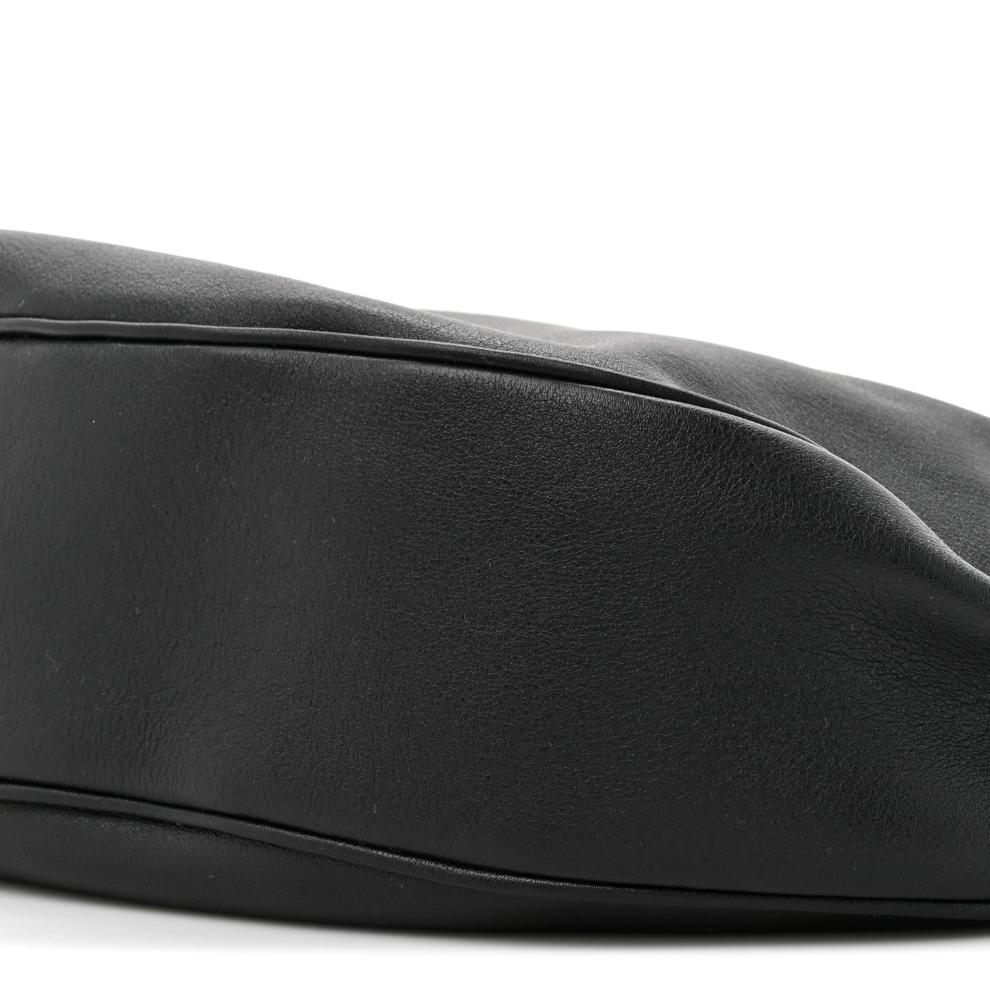 Soft Grain Calfskin Large Demi-Lune Shoulder Bag Black