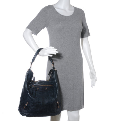 Balenciaga Agneau Giant 12 Rose Gold Hardware Day Hobo Dark Night 2 of 9