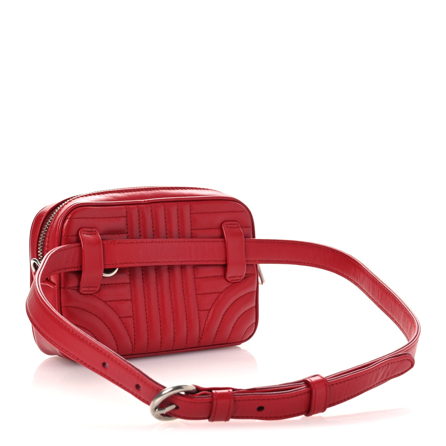 Soft Calfskin Diagramme Camera Bag Rosso