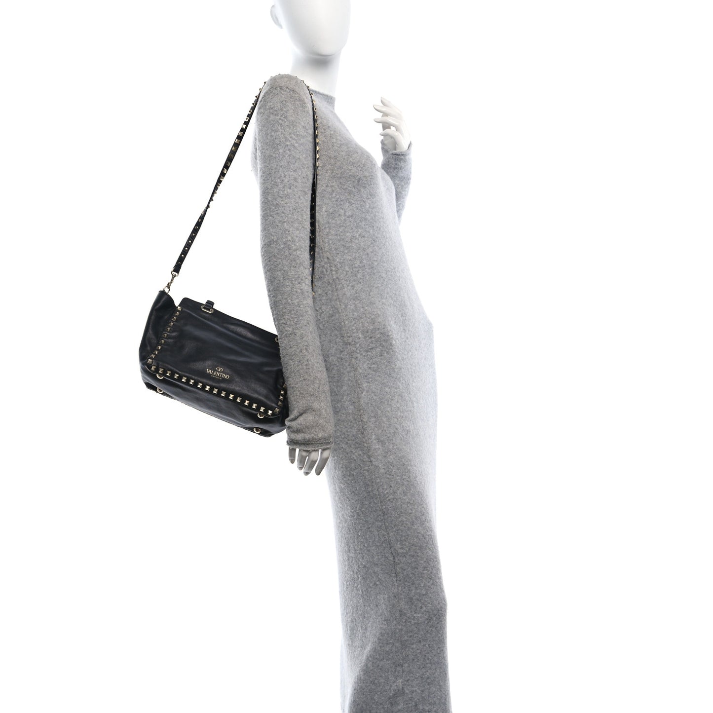 Vitello Small Rockstud Tote Black