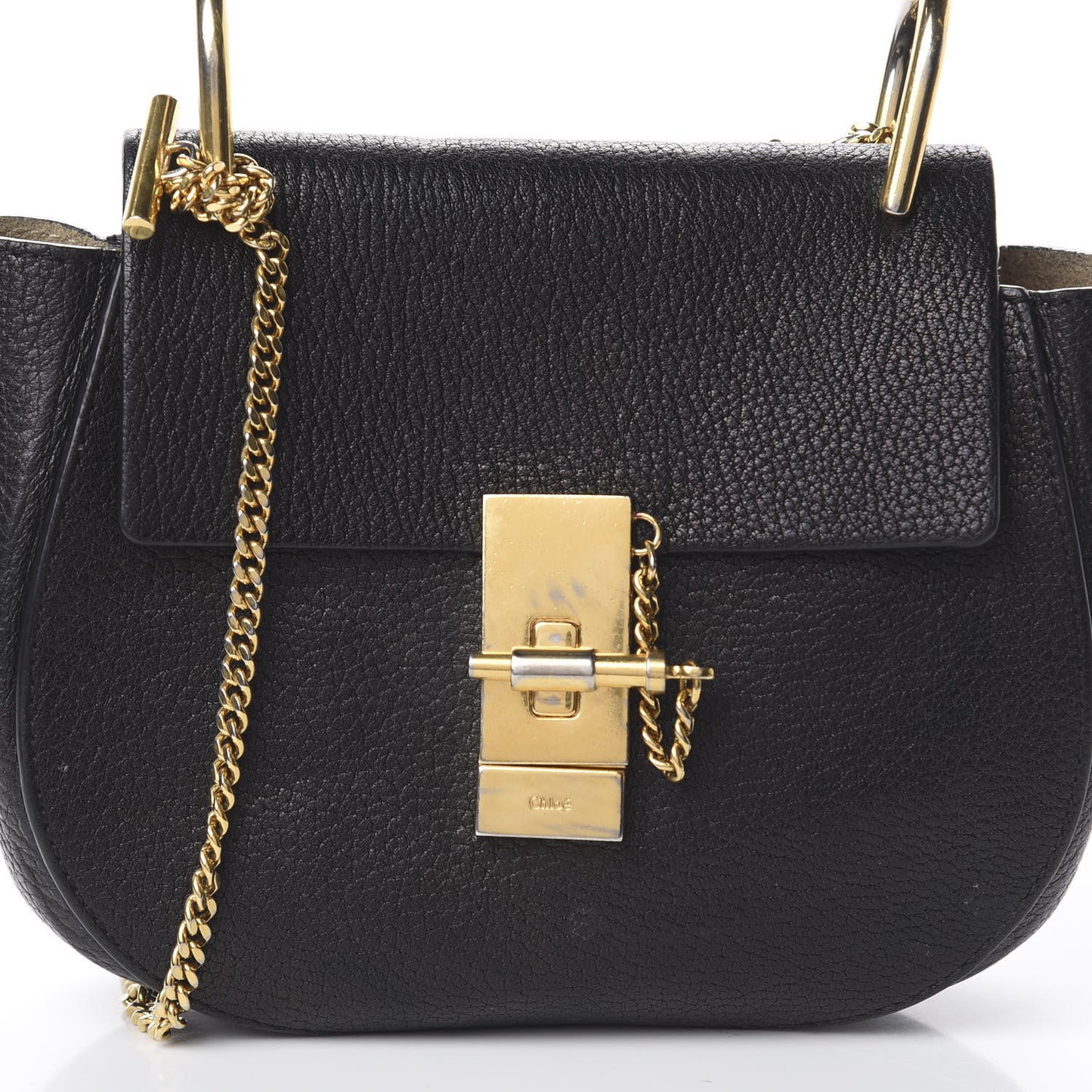 Grained Lambskin Mini Drew Shoulder Bag Black