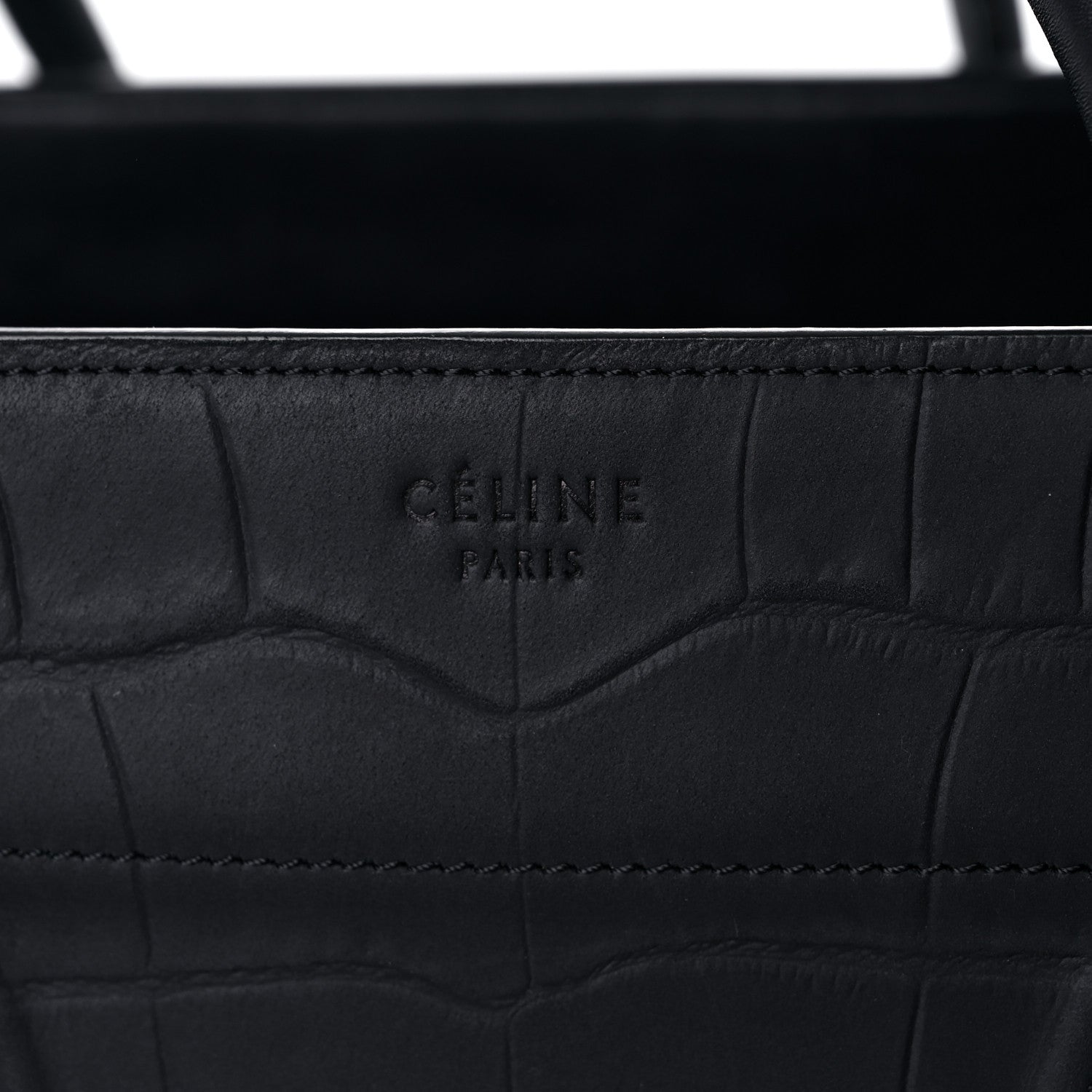 Celine Crocodile Embossed Calfskin Medium Phantom Luggage Navy Blue 5 of 25