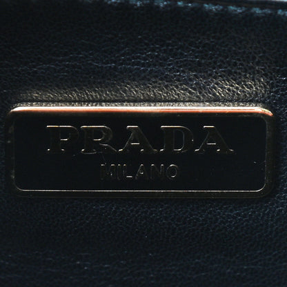 Prada Box Calfskin Bi-Color Shoulder Bag Black Begonia 8 of 9
