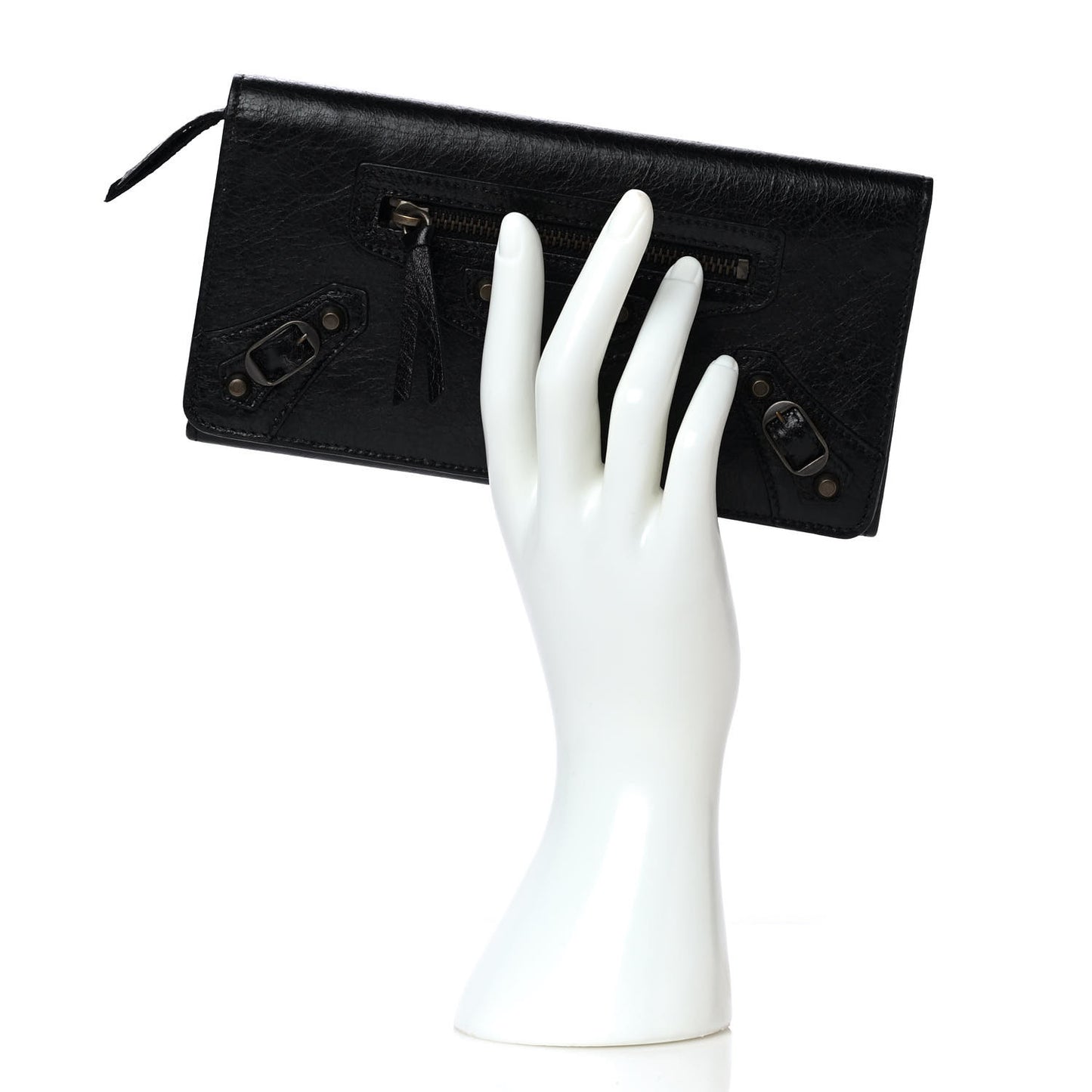 Agneau Classic Hardware Money Wallet Black