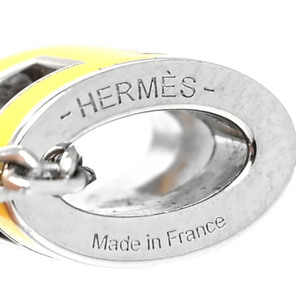 Hermes Lacquered Palladium Mini Pop H Pendant Necklace New Lime 5 of 5