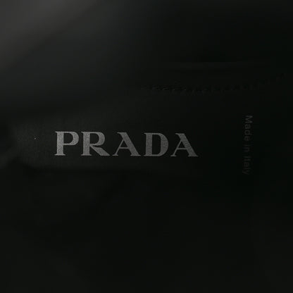 Prada Spazzolato Rois Re-Nylon Metal Triangle Logo Monolith Pouch Pocket 55mm Tall Boots 41 Black 6 of 9