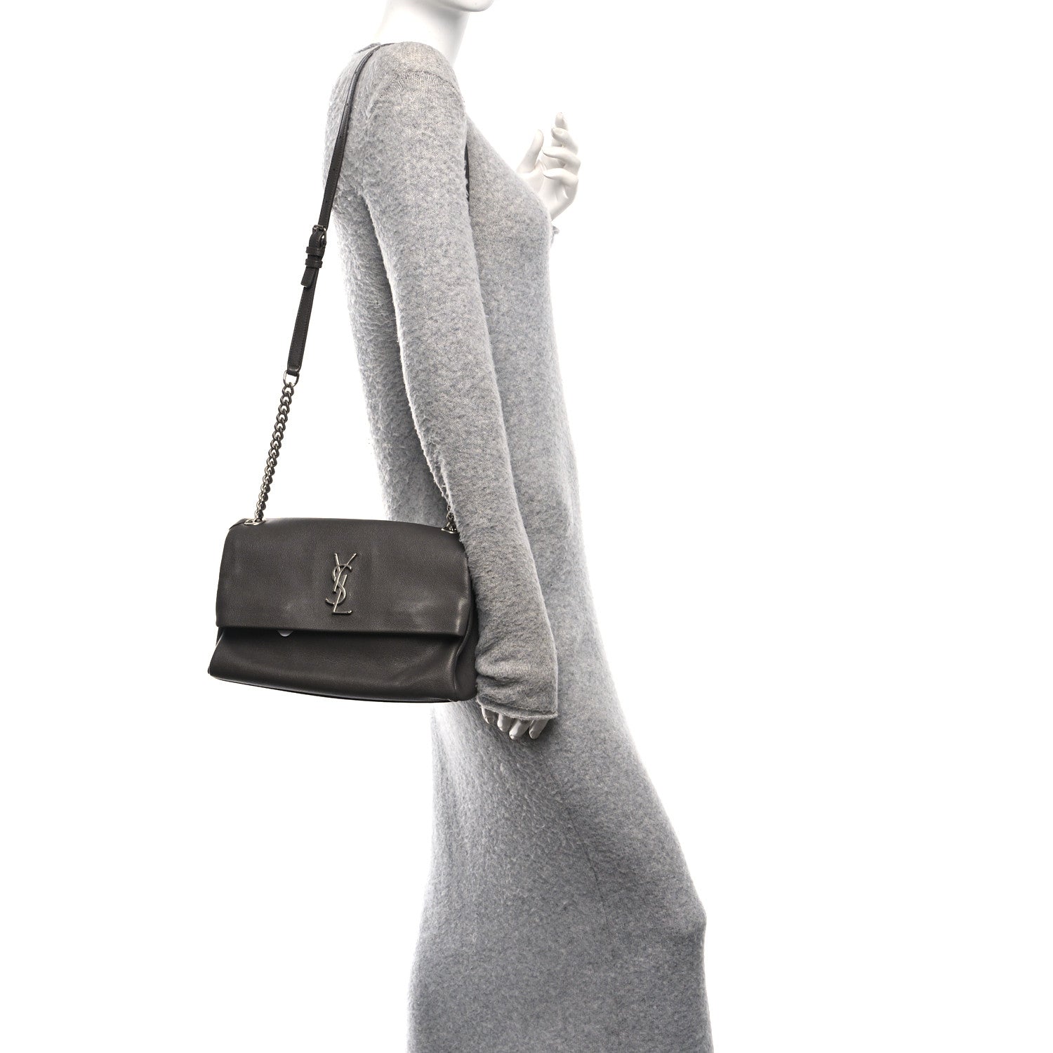 Saint Laurent Sheepskin Medium West Hollywood Monogram Fold-Over Bag Earth 2 of 11