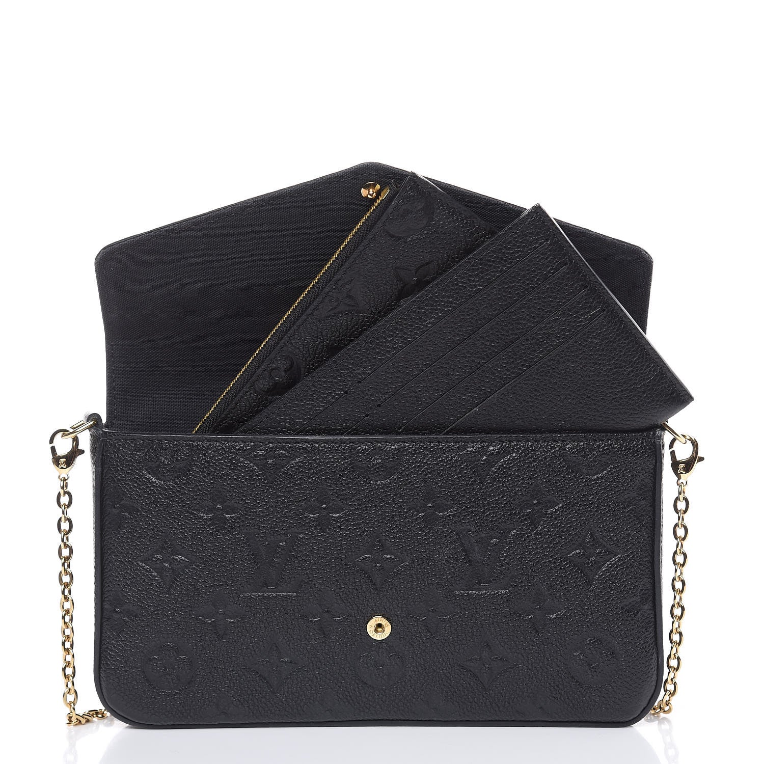 Louis Vuitton Empreinte Pochette Felicie Chain Wallet Black 5 of 12