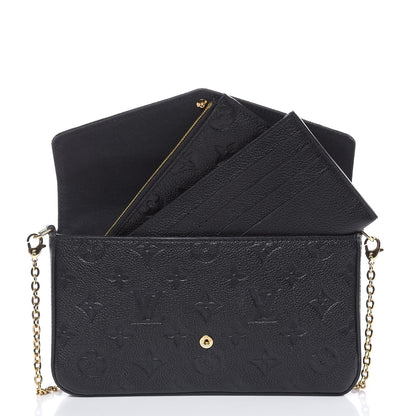 Louis Vuitton Empreinte Pochette Felicie Chain Wallet Black 5 of 12