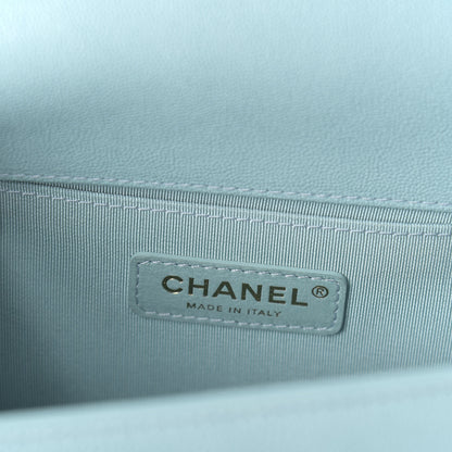 Chanel Caviar Quilted Medium Boy Flap Light Blue 9 of 12