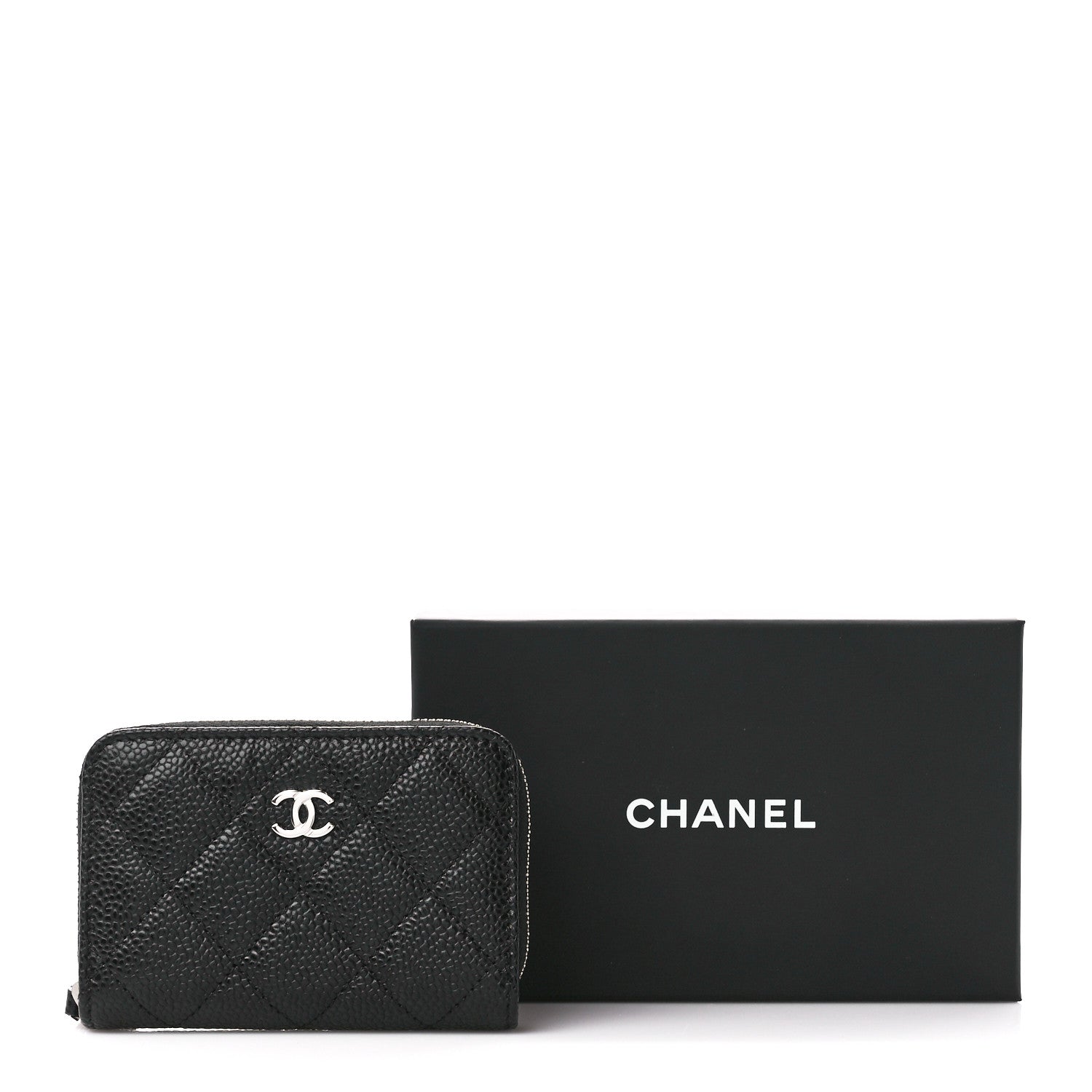 Chanel Caviar Quilted Zip Coin Purse Black 11 of 11