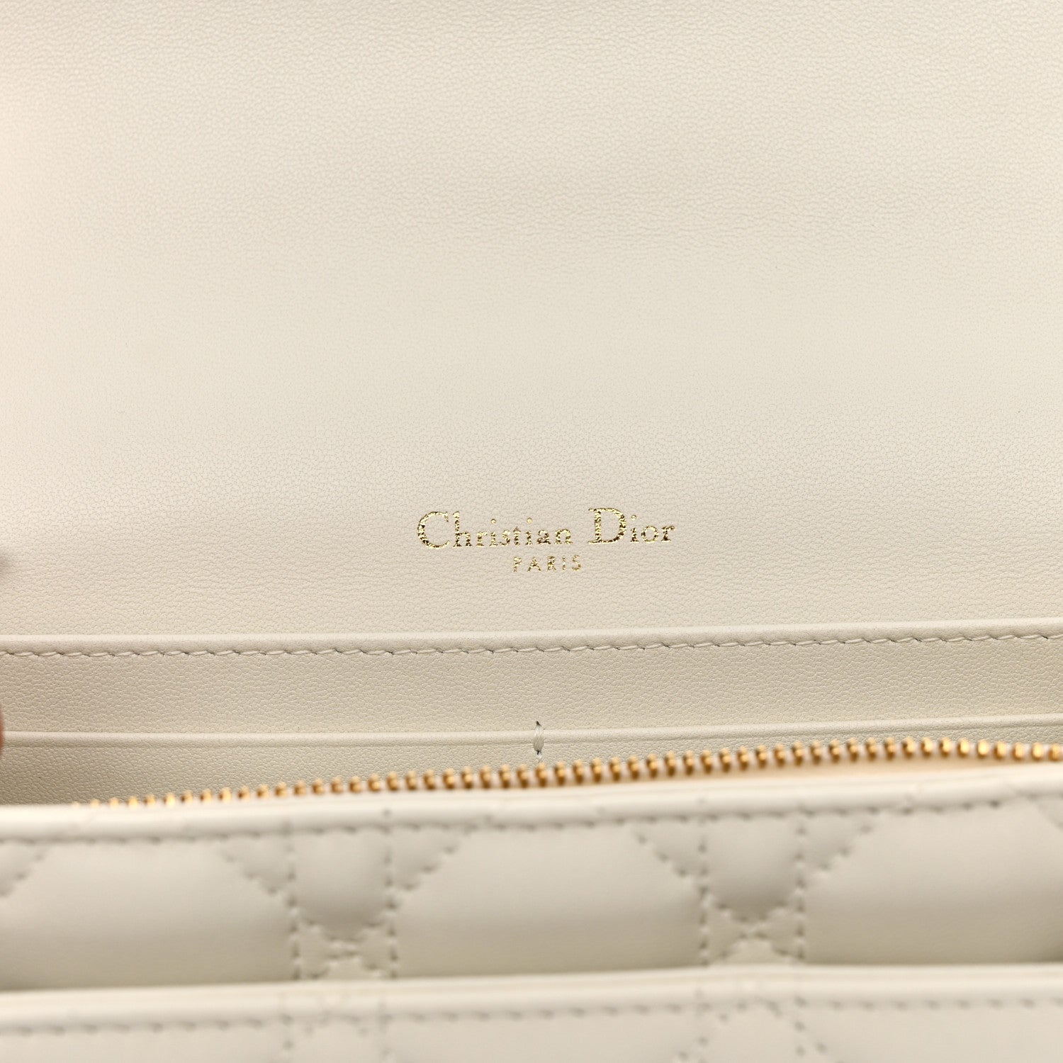 Christian Dior Lambskin Cannage Lady Dior Chain Pouch Latte 7 of 12