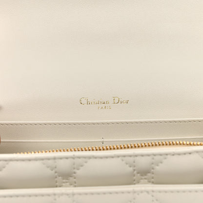 Christian Dior Lambskin Cannage Lady Dior Chain Pouch Latte 7 of 12