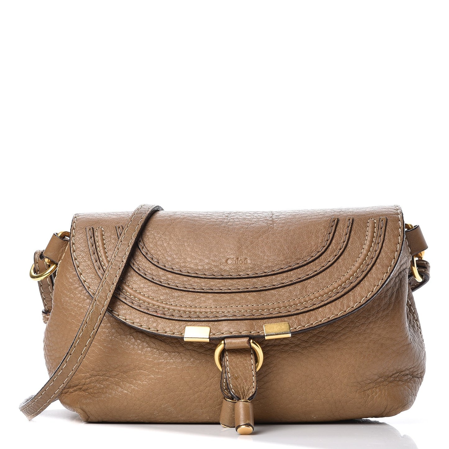 Calfskin Marcie Pochette Crossbody Bag Nut