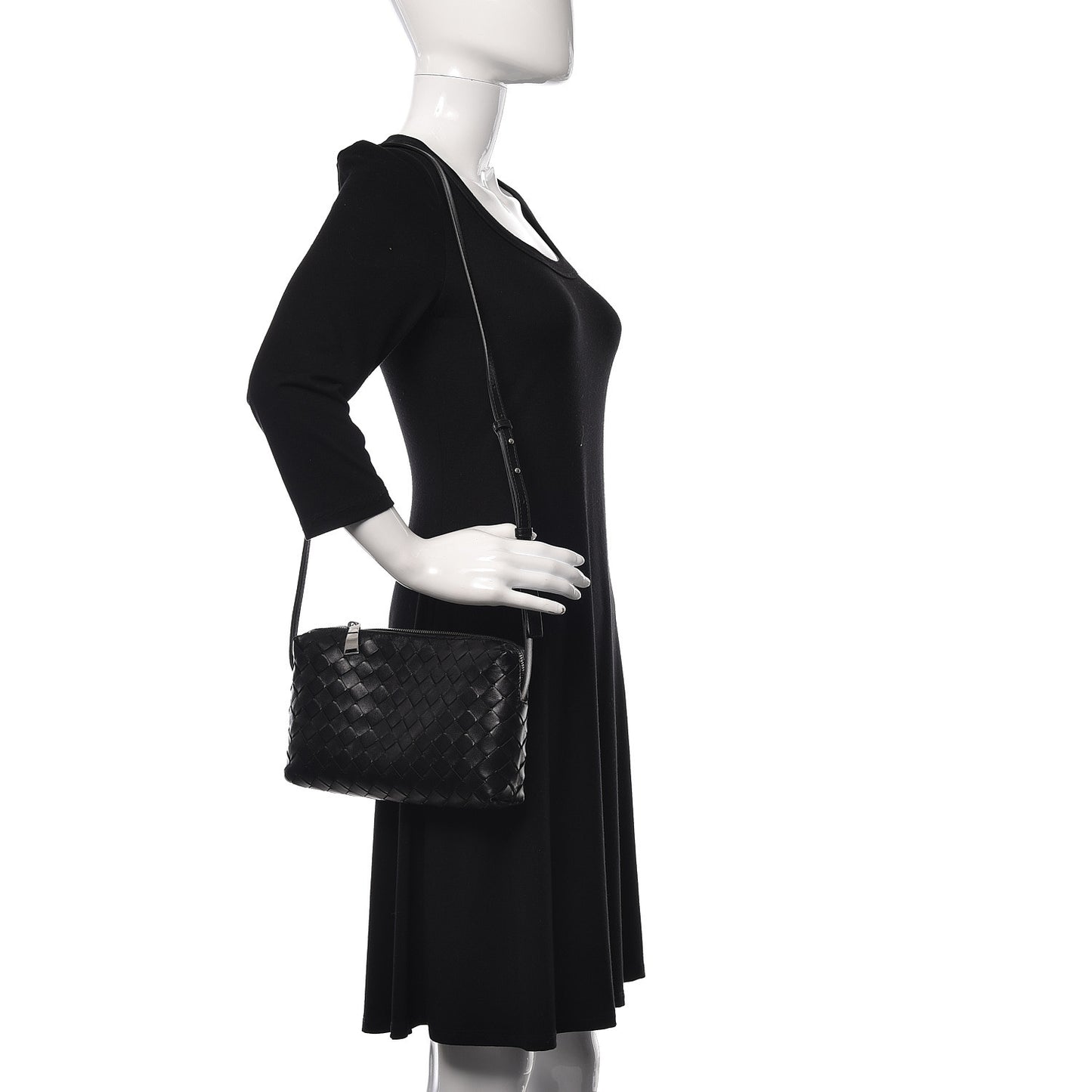 Nappa Intrecciato Crossbody Black