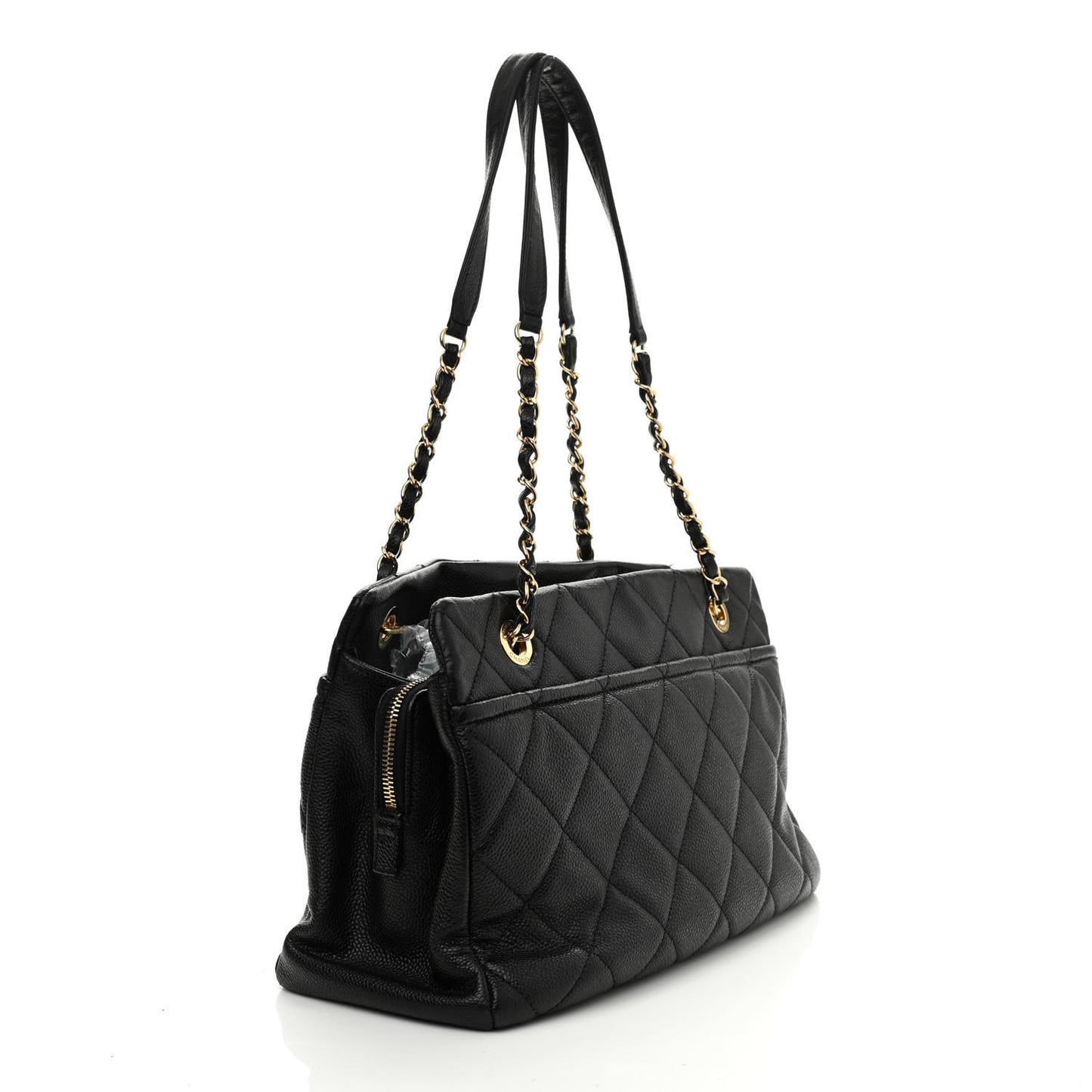 Caviar Quilted Timeless CC Soft Tote Black