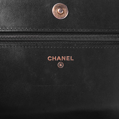 Chanel Caviar Quilted Boy Wallet On Chain WOC Black 6 of 12