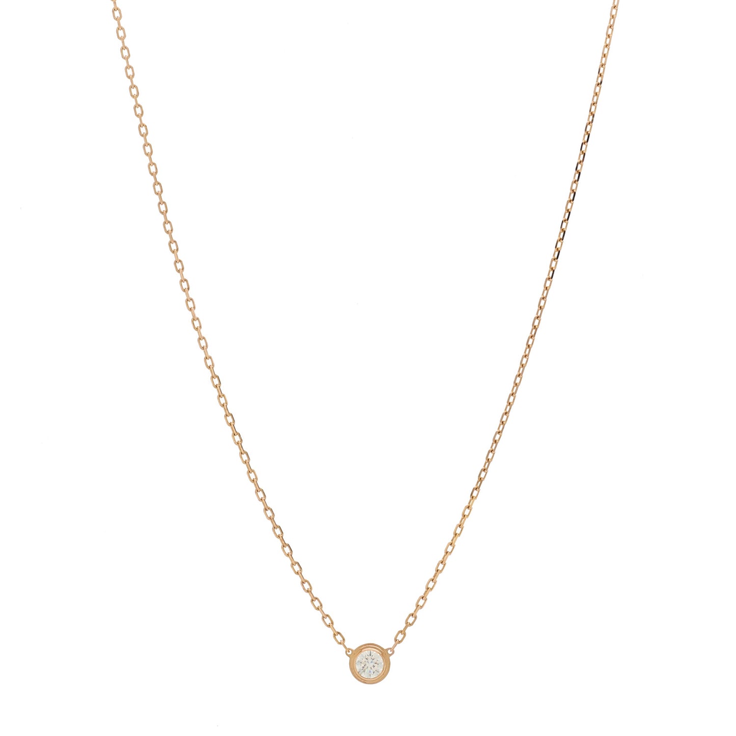 18K Pink Gold Diamond LM D'Amour Pendant Necklace