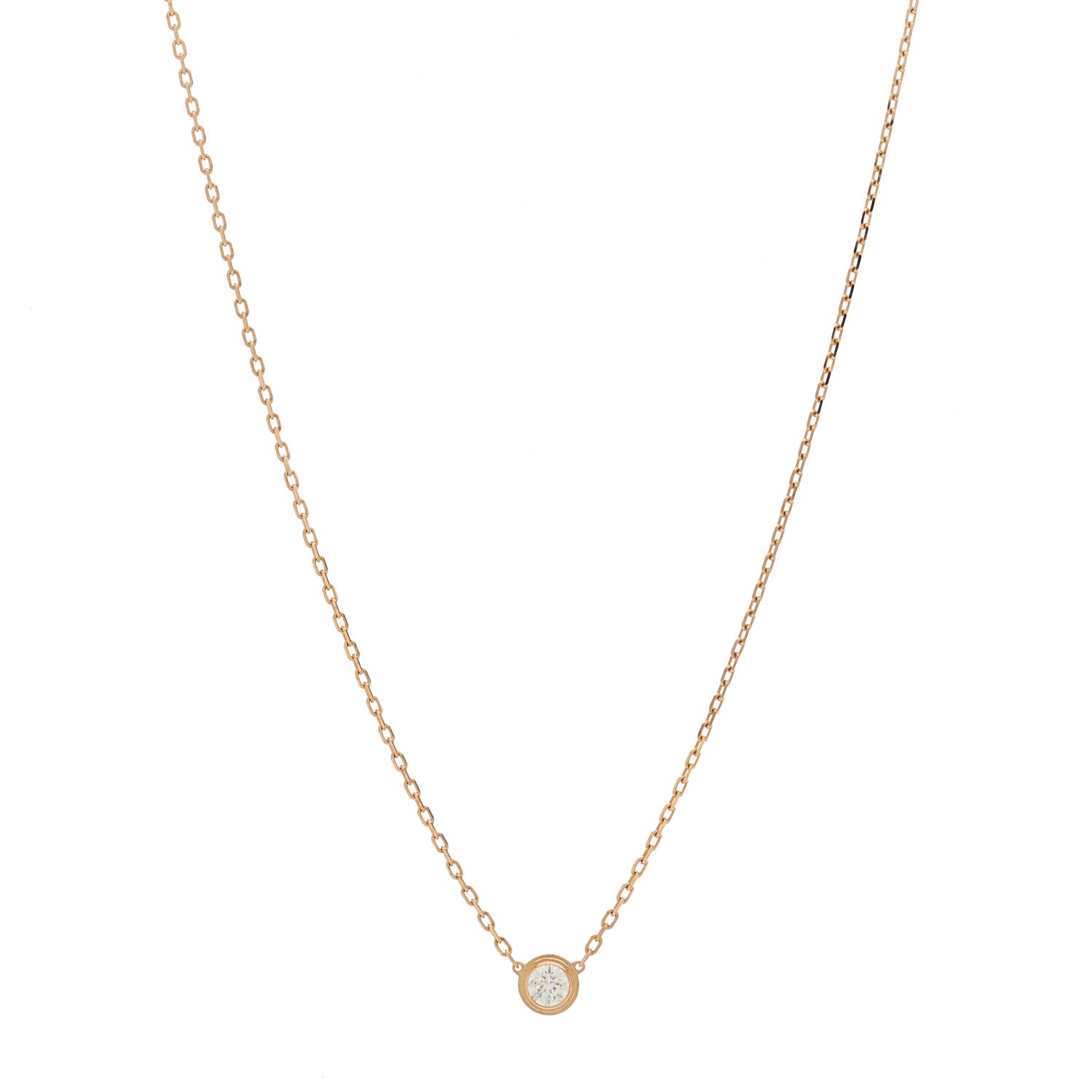 Cartier 18K Pink Gold Diamond LM D'Amour Pendant Necklace 1 of 6