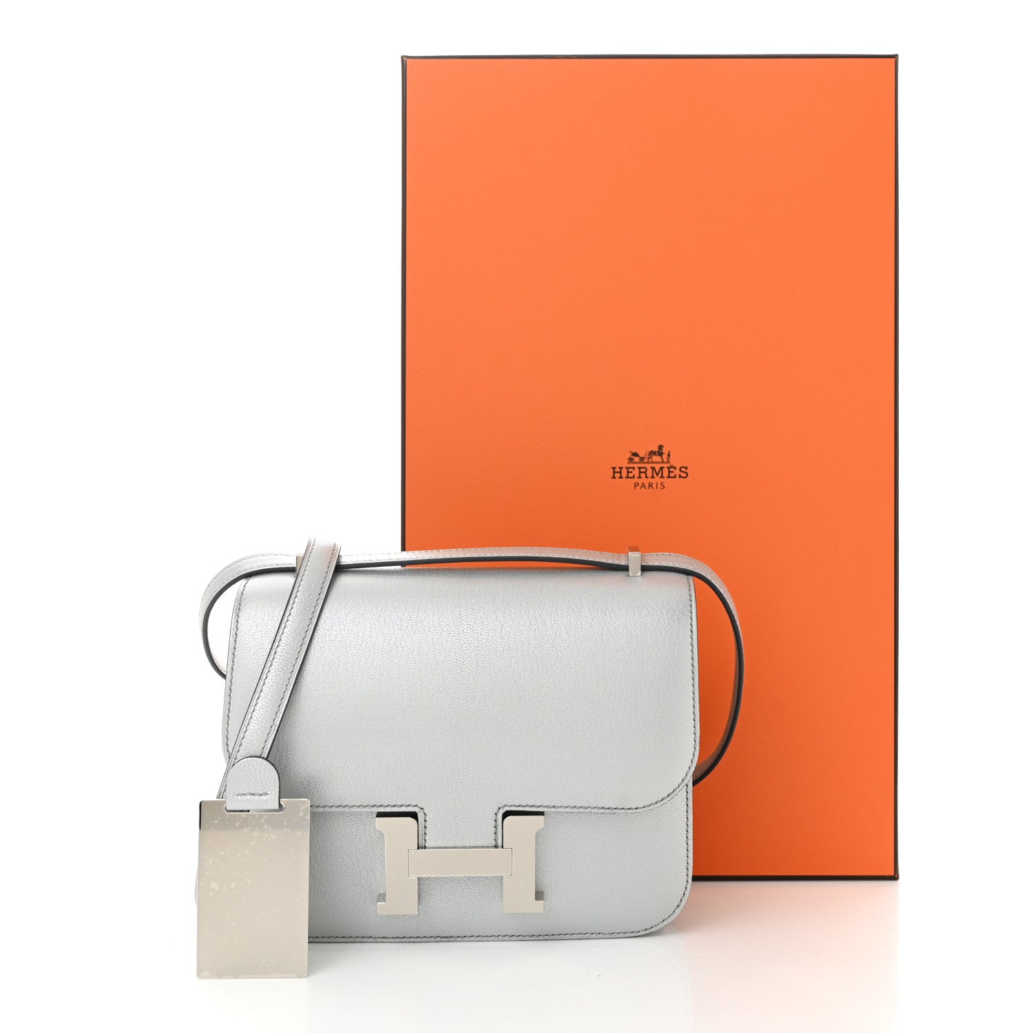Hermes Metallic Chevre Chamkilight Constance 18 Argent 12 of 12