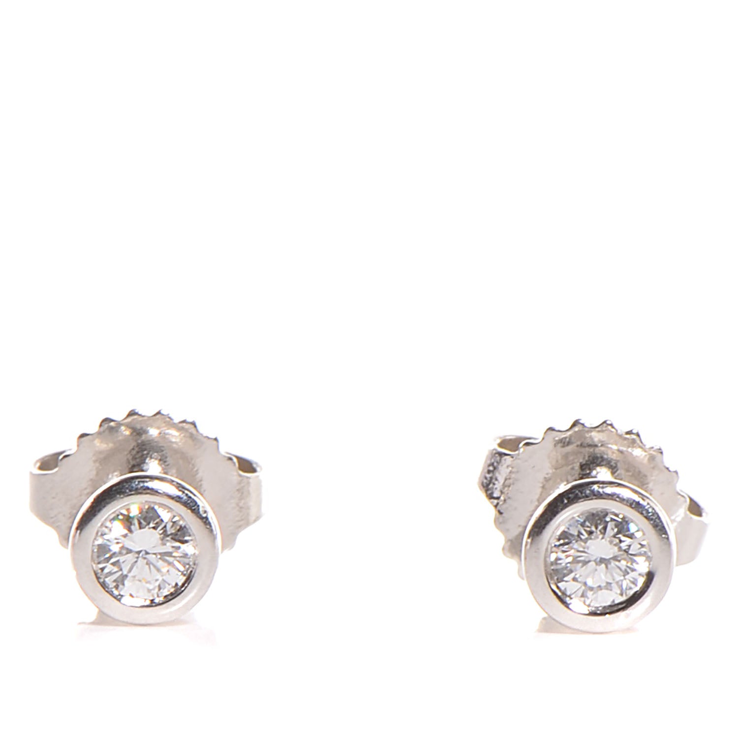 Tiffany Platinum Diamond .30ctw Elsa Peretti Diamonds By The Yard Earrings 1 of 5