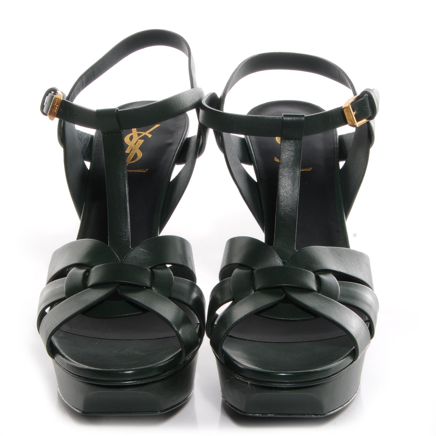 Calfskin Tribute 75 Platform Sandals Dark Leaf 40