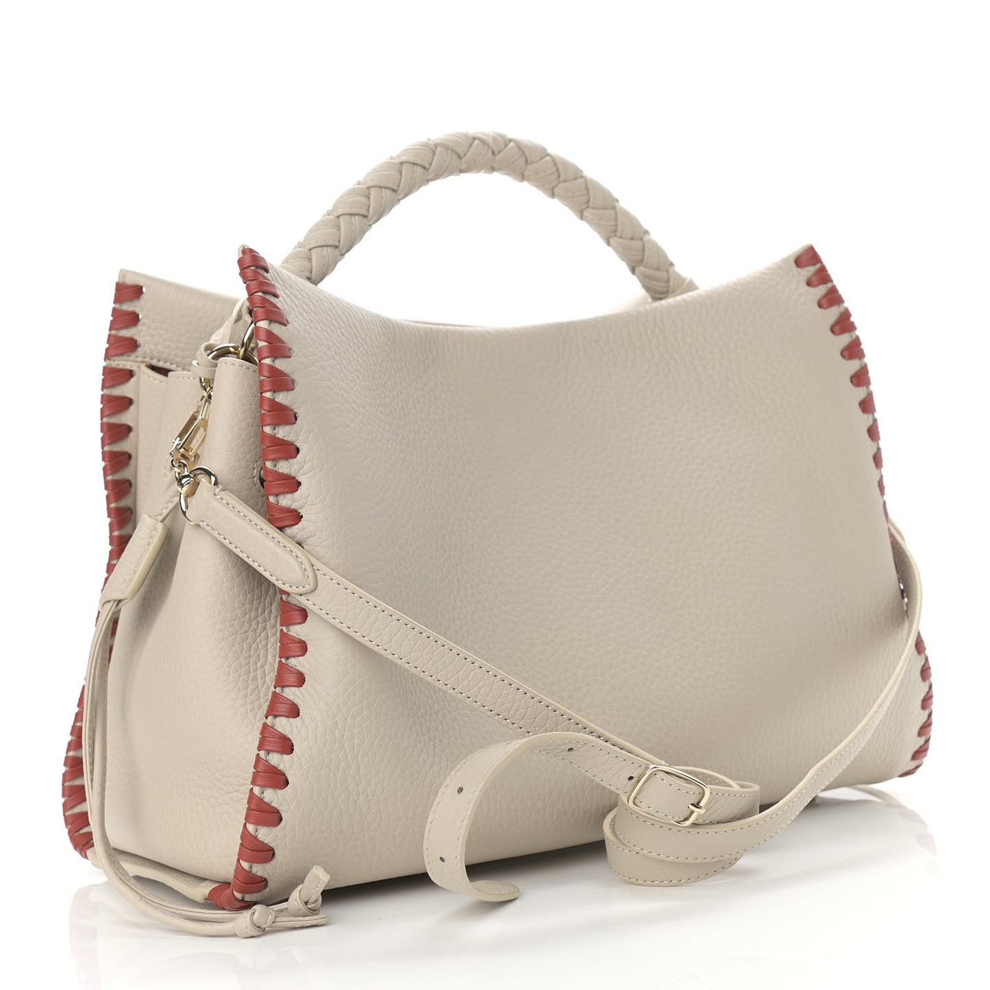 Heavy Grain Braided Edge Iris Tote Chalk