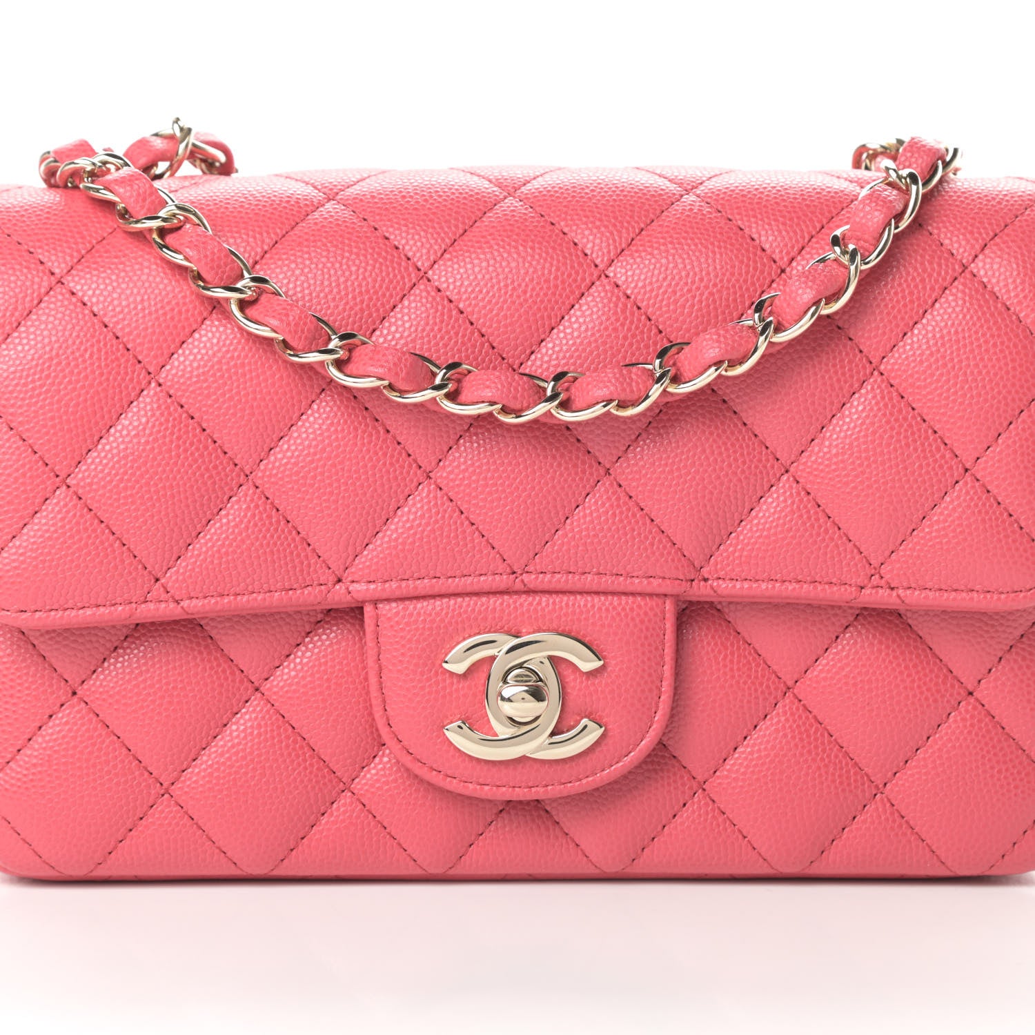 Chanel Caviar Quilted Mini Rectangular Flap Dark Pink 8 of 11