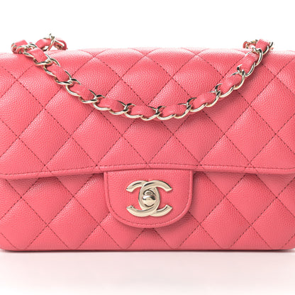 Chanel Caviar Quilted Mini Rectangular Flap Dark Pink 8 of 11