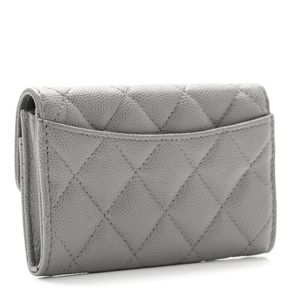 Chanel Caviar Quilted Flap Card Holder Wallet Dark Grey 3 of 8