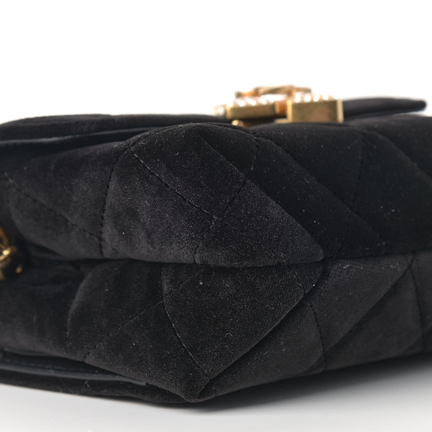 Chanel Velvet Strass Diamond Lock Flap Black 8 of 9