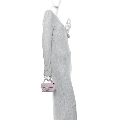 Chanel Lambskin Quilted Extra Mini Valentine Flap Lilac 2 of 10