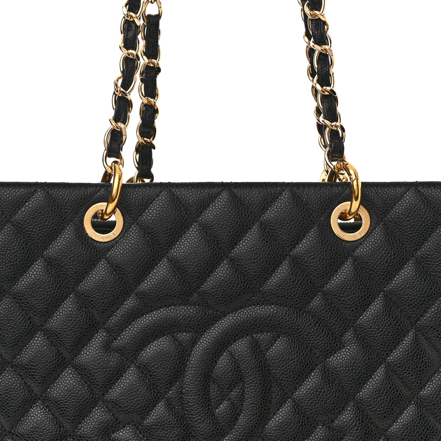 Caviar Quilted Grand Shopping Tote GST Black