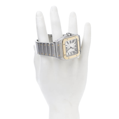 Cartier Stainless Steel 18K Yellow Gold 38mm Santos 100 Automatic Watch 2 of 6